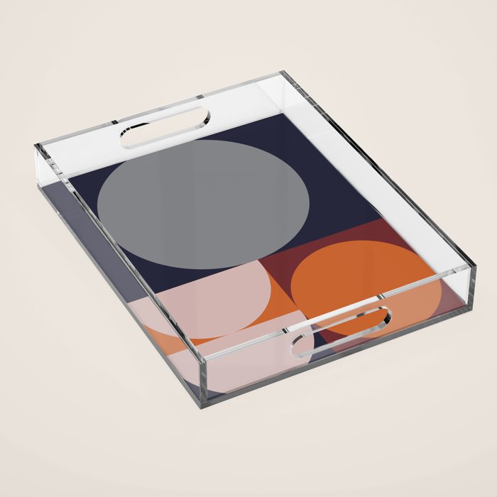 Midnight Geometry - Modern Abstract Acrylic Tray Gallery Image 1