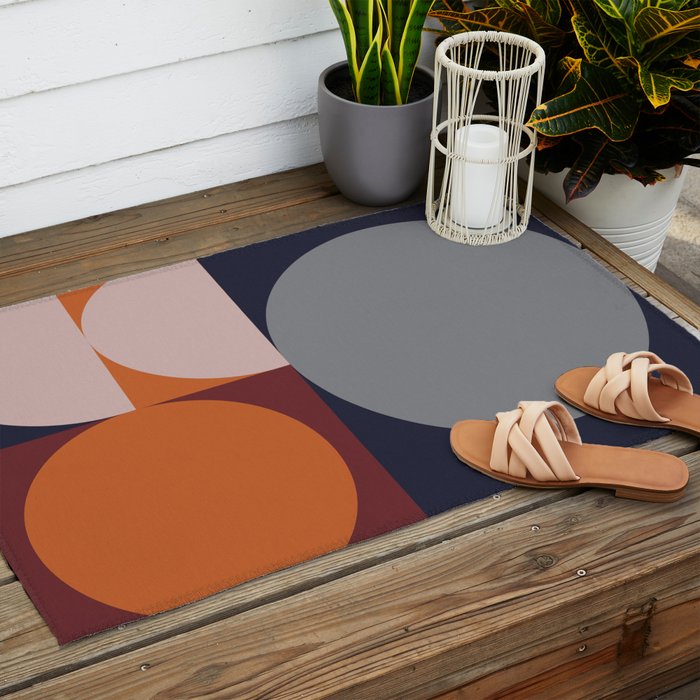 Midnight Geometry - Modern Abstract Outdoor Rug Gallery Image 2
