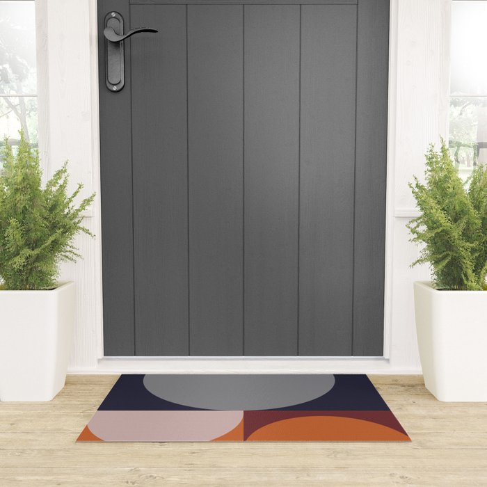 Midnight Geometry - Modern Abstract Welcome Mat Gallery Image 3