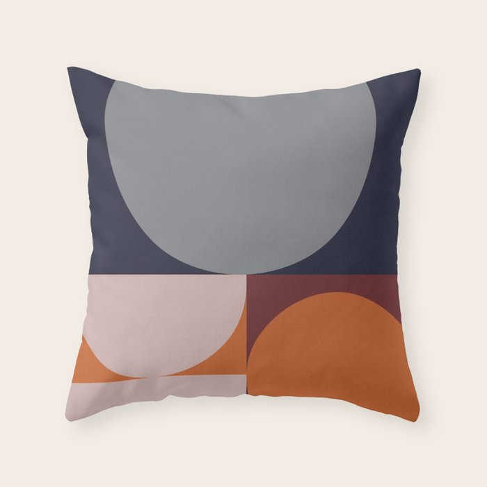 Midnight Geometry - Modern Abstract Throw Pillow Gallery Image 1