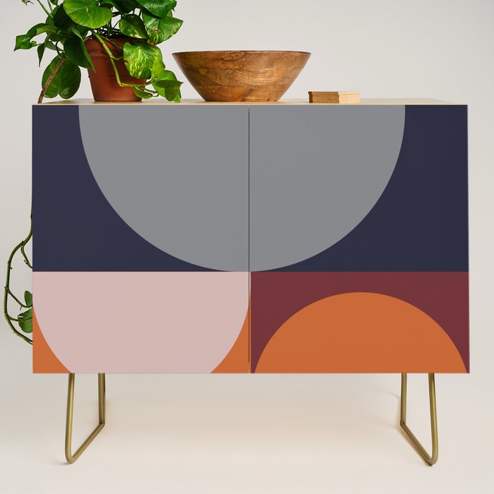 Midnight Geometry - Modern Abstract Credenza Gallery Image 1