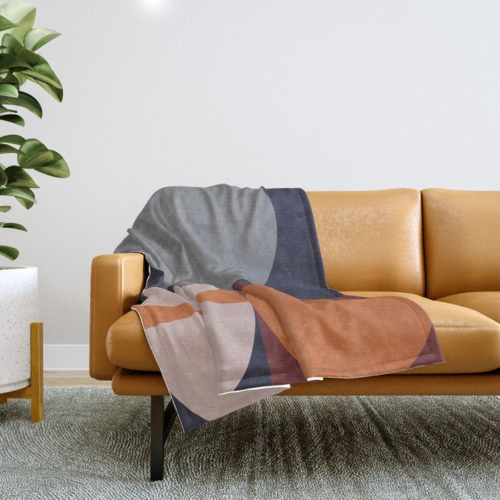 Midnight Geometry - Modern Abstract Throw Blanket Gallery Image 1