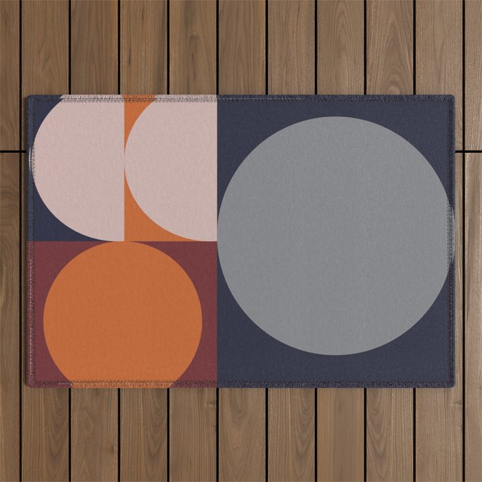 Midnight Geometry - Modern Abstract Outdoor Rug Gallery Image 1