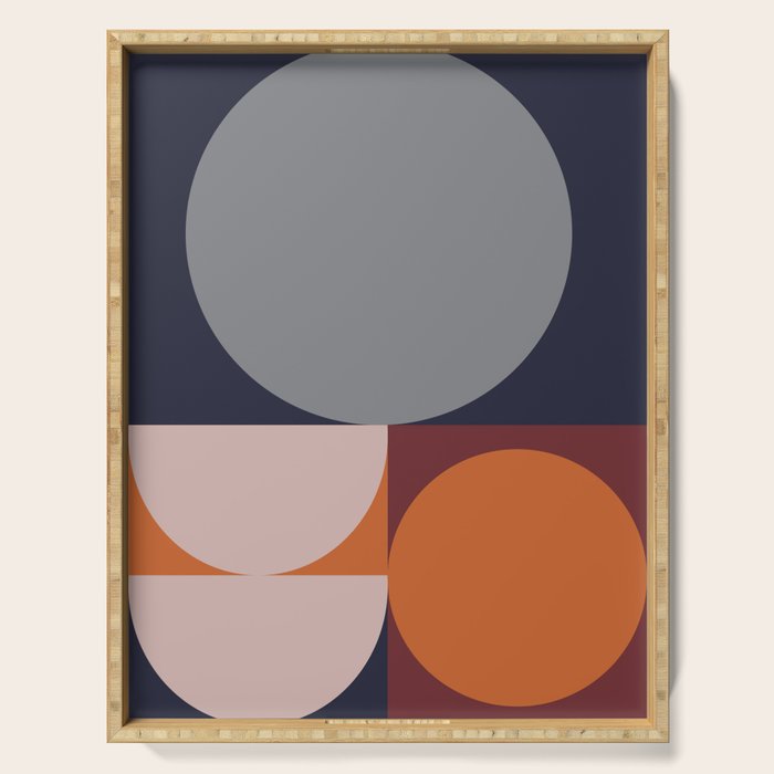 Midnight Geometry - Modern Abstract Serving Tray Gallery Image 1