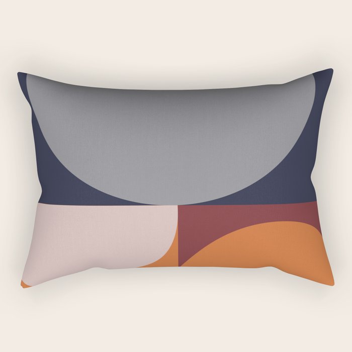 Midnight Geometry - Modern Abstract Rectangular Pillow Gallery Image 1