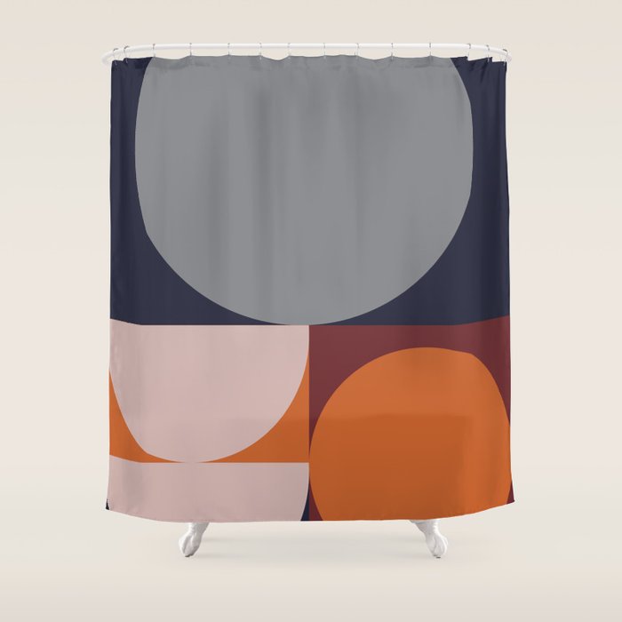 Midnight Geometry - Modern Abstract Shower Curtain Gallery Image 1