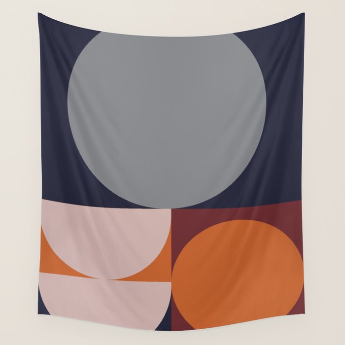 Midnight Geometry - Modern Abstract Wall Tapestry Gallery Image 4