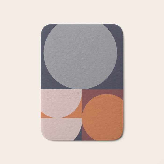 Midnight Geometry - Modern Abstract Bath Mat Gallery Image 1