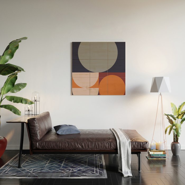 Midnight Geometry - Modern Abstract Wood Wall Art Gallery Image 2
