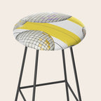 Striped Party Disco Ball Yellow Stool Gallery Image 2