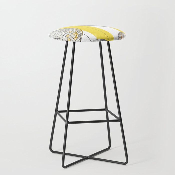 Striped Party Disco Ball Yellow Stool Gallery Image 1