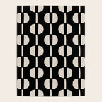 Mid Century Modern Geometric Pattern 157 Black and Linen White Poster Gallery Image 4