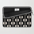Mid Century Modern Geometric Pattern 157 Black and Linen White Laptop Sleeve Gallery Image 2