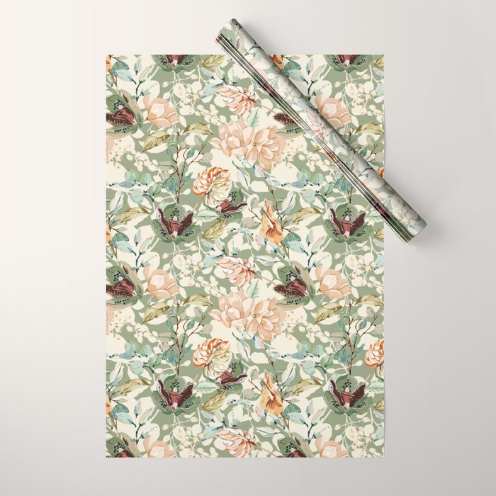 Lush colorful exotic garden B Wrapping Paper Gallery Image 1