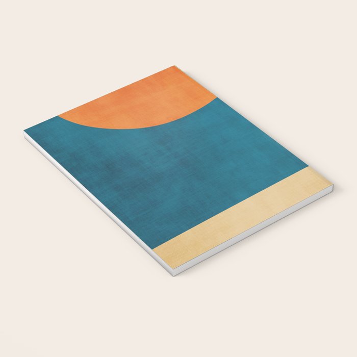 Beige Orange Navy Abstract Modern Artwork Notebook Gallery Image 3