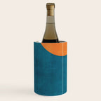 Beige Orange Navy Abstract Modern Artwork Wine Chiller Gallery Image 2