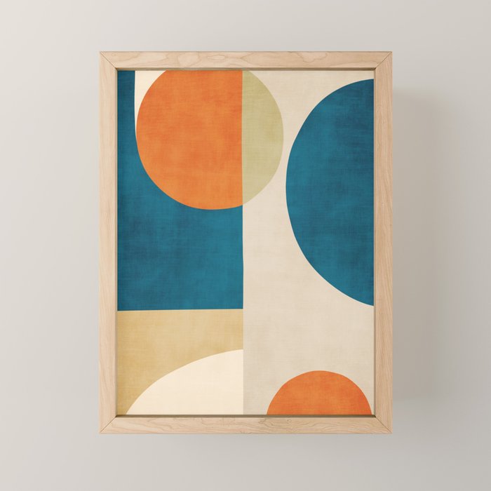 Beige Orange Navy Abstract Modern Artwork Mini Art Print Gallery Image 1