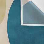 Beige Orange Navy Abstract Modern Artwork Wall Tapestry Gallery Image 3