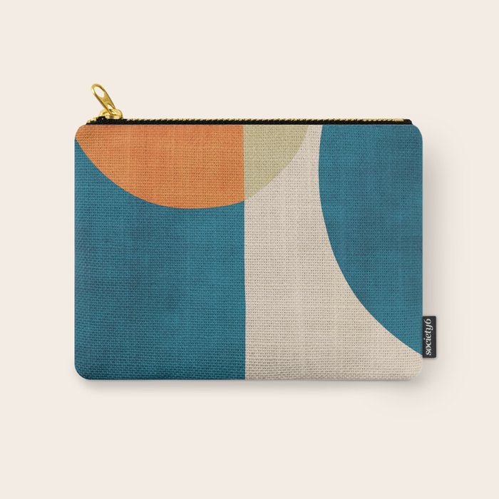 Beige Orange Navy Abstract Modern Artwork Carry All Pouch Gallery Image 1