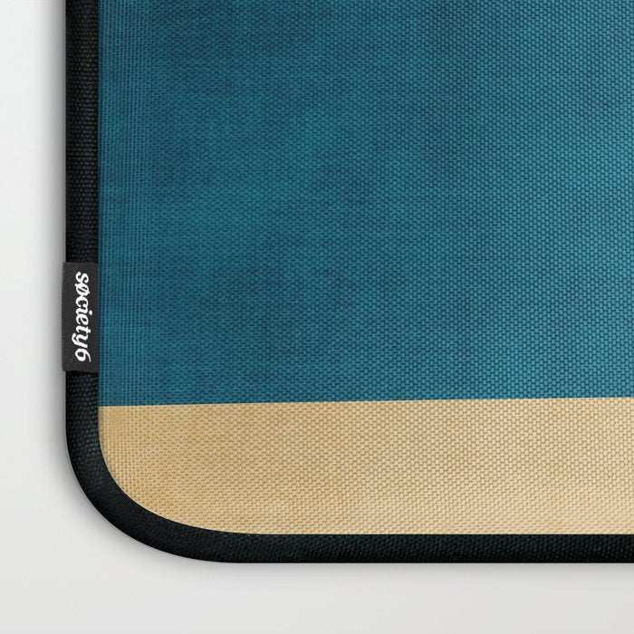 Beige Orange Navy Abstract Modern Artwork Laptop Sleeve Gallery Image 3