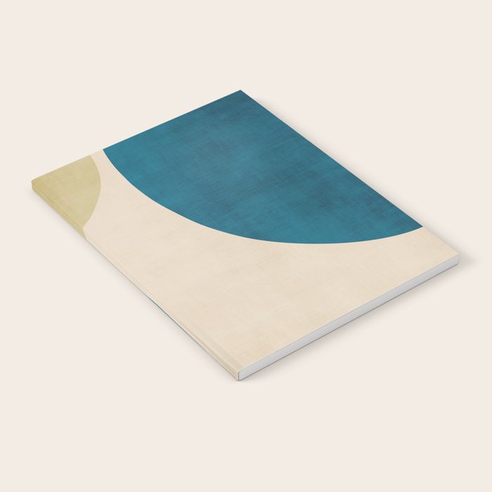 Beige Orange Navy Abstract Modern Artwork Notebook