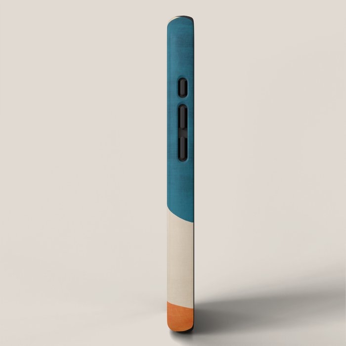Beige Orange Navy Abstract Modern Artwork iPhone Case Gallery Image 2