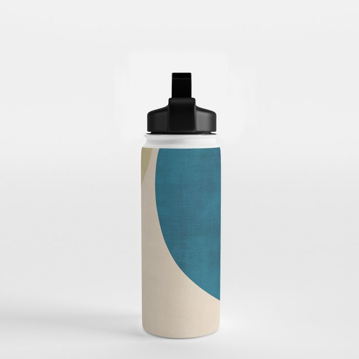 Beige Orange Navy Abstract Modern Artwork Water Bottle Gallery Image 2