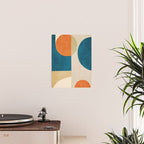 Beige Orange Navy Abstract Modern Artwork Poster Gallery Image 2