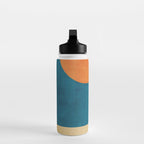 Beige Orange Navy Abstract Modern Artwork Water Bottle Gallery Image 3
