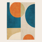 Beige Orange Navy Abstract Modern Artwork Poster Gallery Image 4