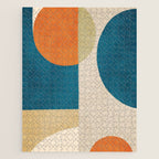 Beige Orange Navy Abstract Modern Artwork Jigsaw Puzzle Gallery Image 1