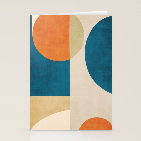 Beige Orange Navy Abstract Modern Artwork Stationery Card Gallery Image 2