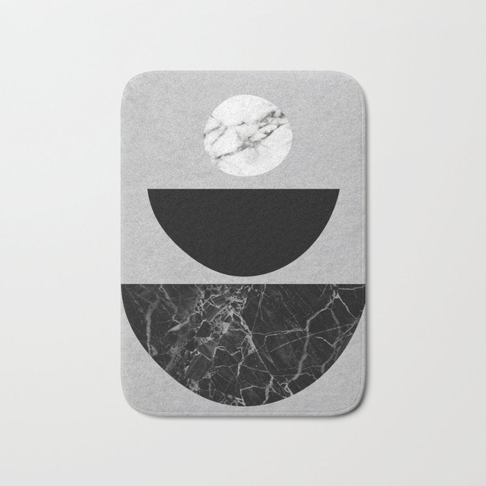 Black Half Circles Bath Mat Gallery Image 1