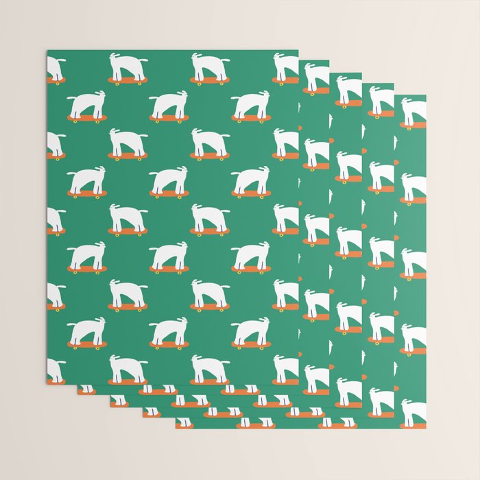 Poodle dog on skateboard Wrapping Paper Gallery Image 3