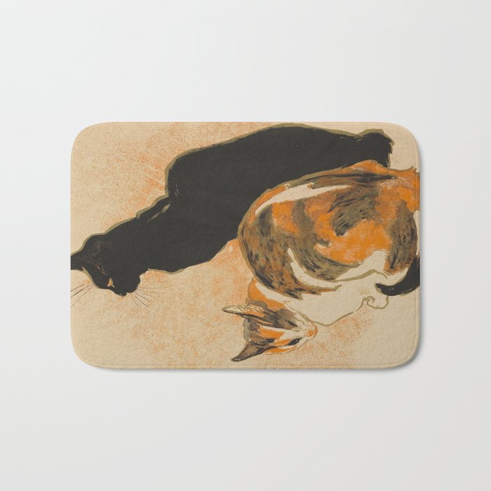 At the Bodiniere Théophile-Alexandre Steinlen 1894 Cat Ink Illustration Bath Mat Gallery Image 1