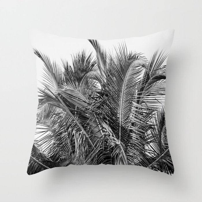 Tropical Black And White Photograph - No 13 Throw Pillow Gallery Image 1