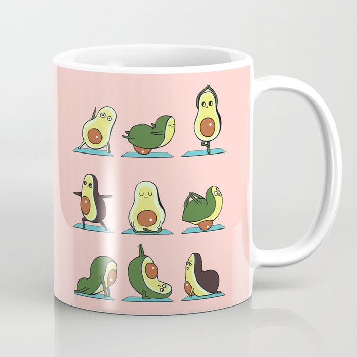 Avocado Yoga in Pink Coffee Mug Gallery Image 1