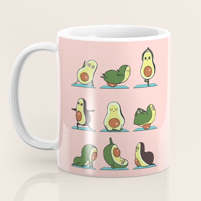 Avocado Yoga in Pink Coffee Mug Gallery Image 3