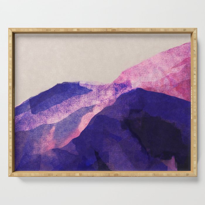 Pink hills abstract  Serving Tray Gallery Image 1