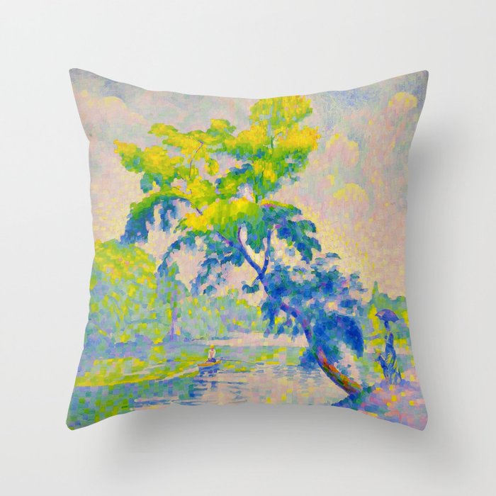 Bending Tree 1905 Henri-Edmond Cross Neo-Impressionism Pointillism Oil Painting Throw Pillow Gallery Image 6