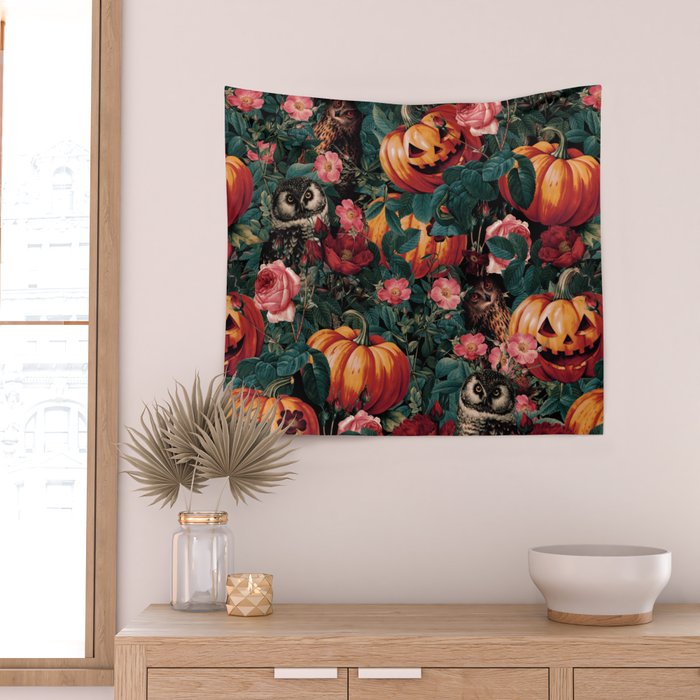 Owl Whisper in the Dark Wall Tapestry Gallery Image 2