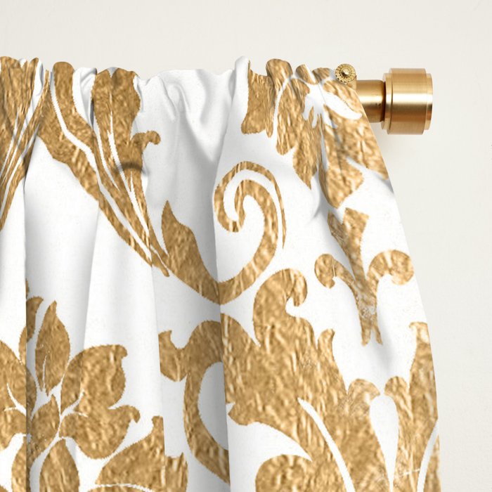 Gold swirls damask #4 Window Curtain Gallery Image 2