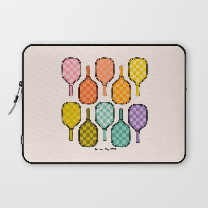 Rainbow Pickleball Paddles Laptop Sleeve Gallery Image 1