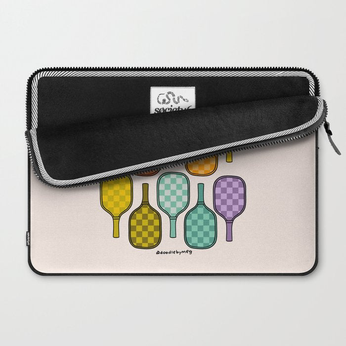 Rainbow Pickleball Paddles Laptop Sleeve Gallery Image 2
