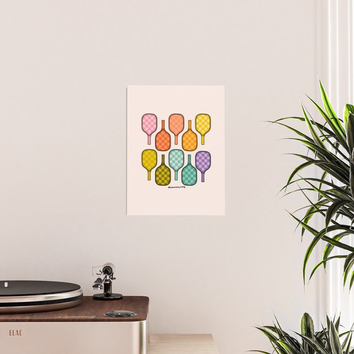 Rainbow Pickleball Paddles Poster Gallery Image 2