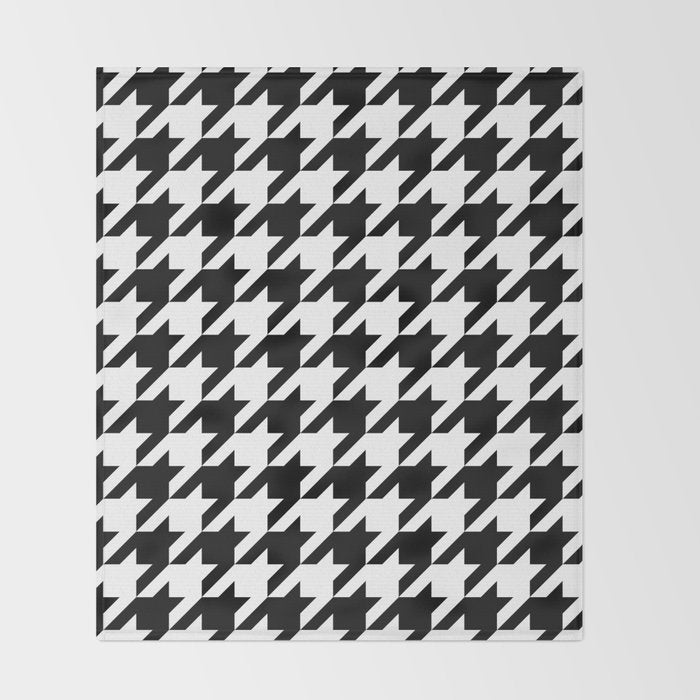 Classic Houndstooth Pattern Throw Blanket Gallery Image 2
