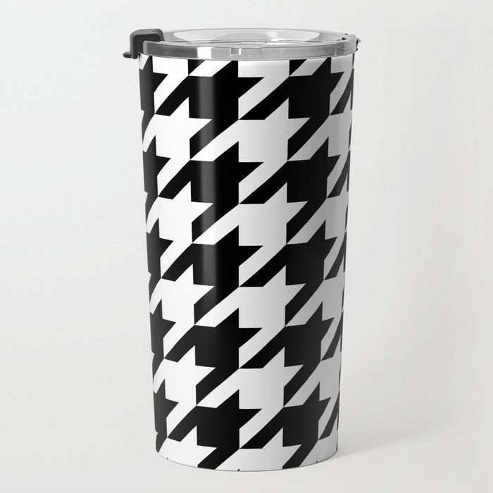 Classic Houndstooth Pattern Travel Mug Gallery Image 3
