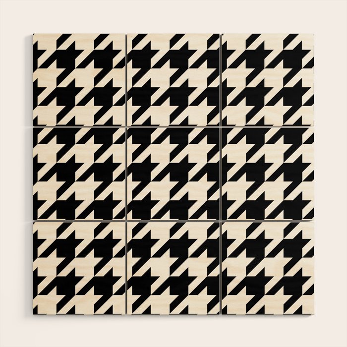 Classic Houndstooth Pattern Wood Wall Art Gallery Image 1