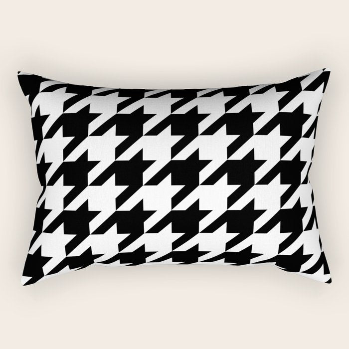 Classic Houndstooth Pattern Rectangular Pillow Gallery Image 2
