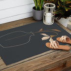 Minimal Abstract Art Vase Flower 6 Outdoor Rug Gallery Image 2